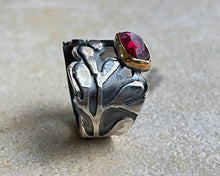 Load image into Gallery viewer, 22k and sterling silver pink tourmaline ring