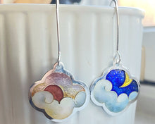 Load image into Gallery viewer, Sunrise Moonrise Cloisonné Earrings