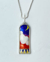 Load image into Gallery viewer, Colorful pendant with a moon and star design on a white background
