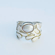 Load image into Gallery viewer, Pearl and Argentium silver ring
